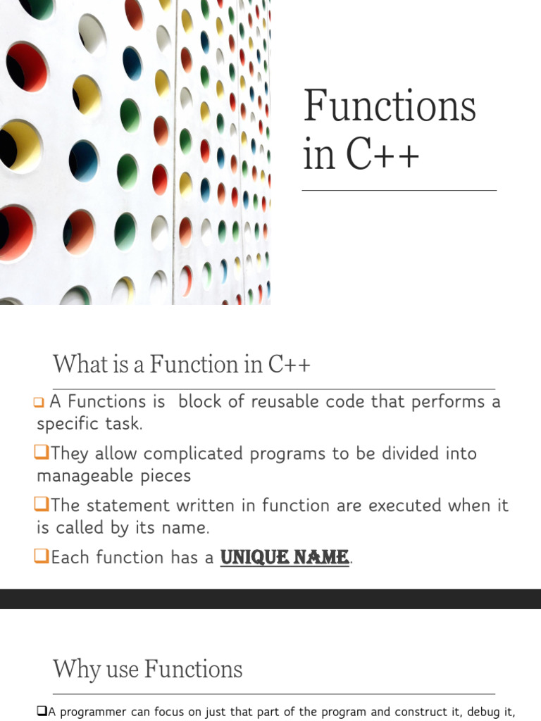 Introduction To Functions in C | PDF | Parameter (Computer Programming ...