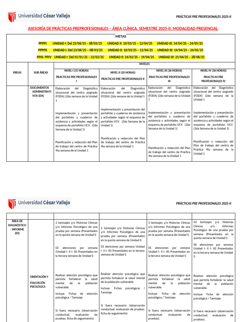 Metas Área Clínica 2025-II | PDF | Diagnostico medico