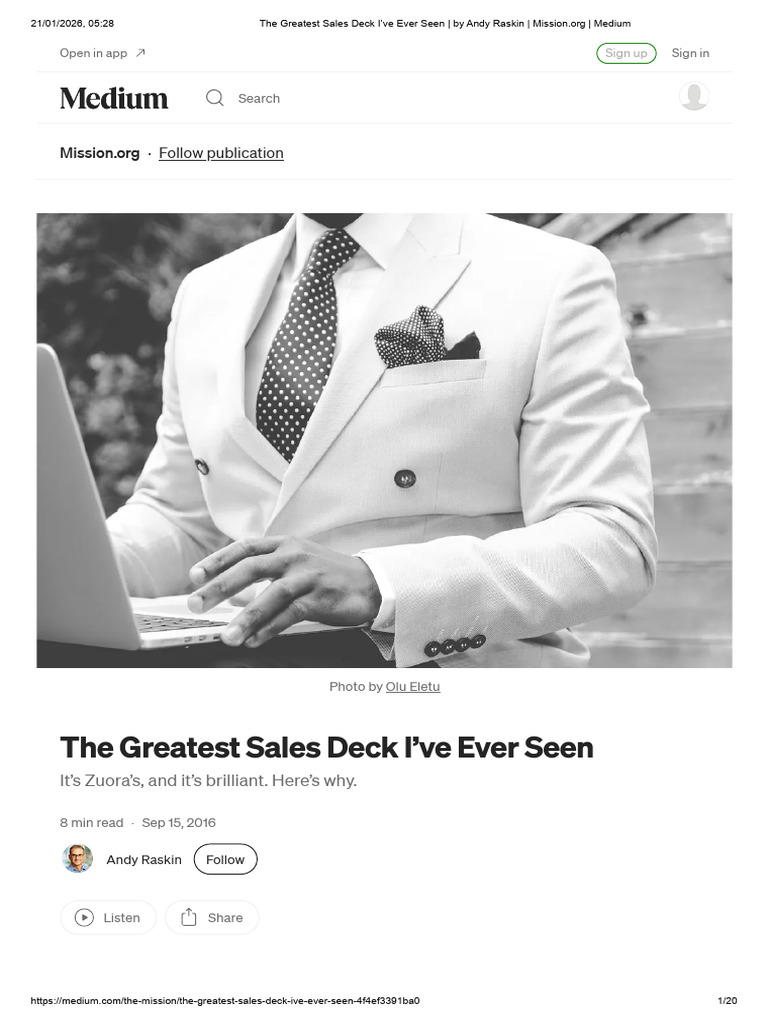 The Greatest Sales Deck I'Ve Ever Seen - by Andy Raskin - Mission - Org ...