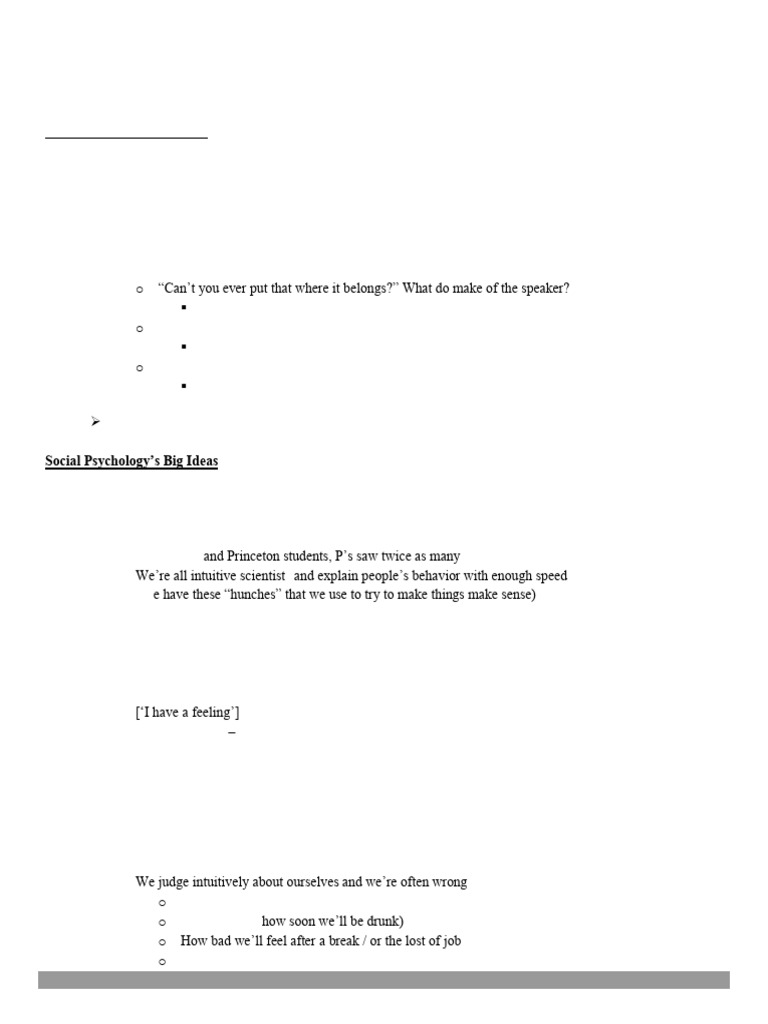 Module 1 - Chapter 1 - Summary Notes | PDF | Social Psychology | Psychology
