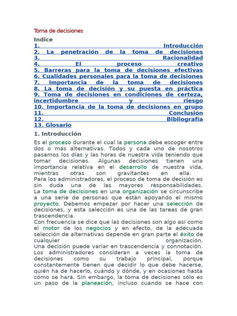 Toma de Decisiones | PDF | Toma de decisiones | Racionalidad