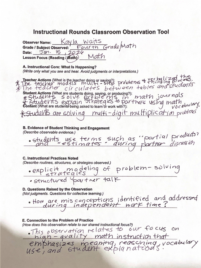 Artifacts Instructional Rounds | PDF