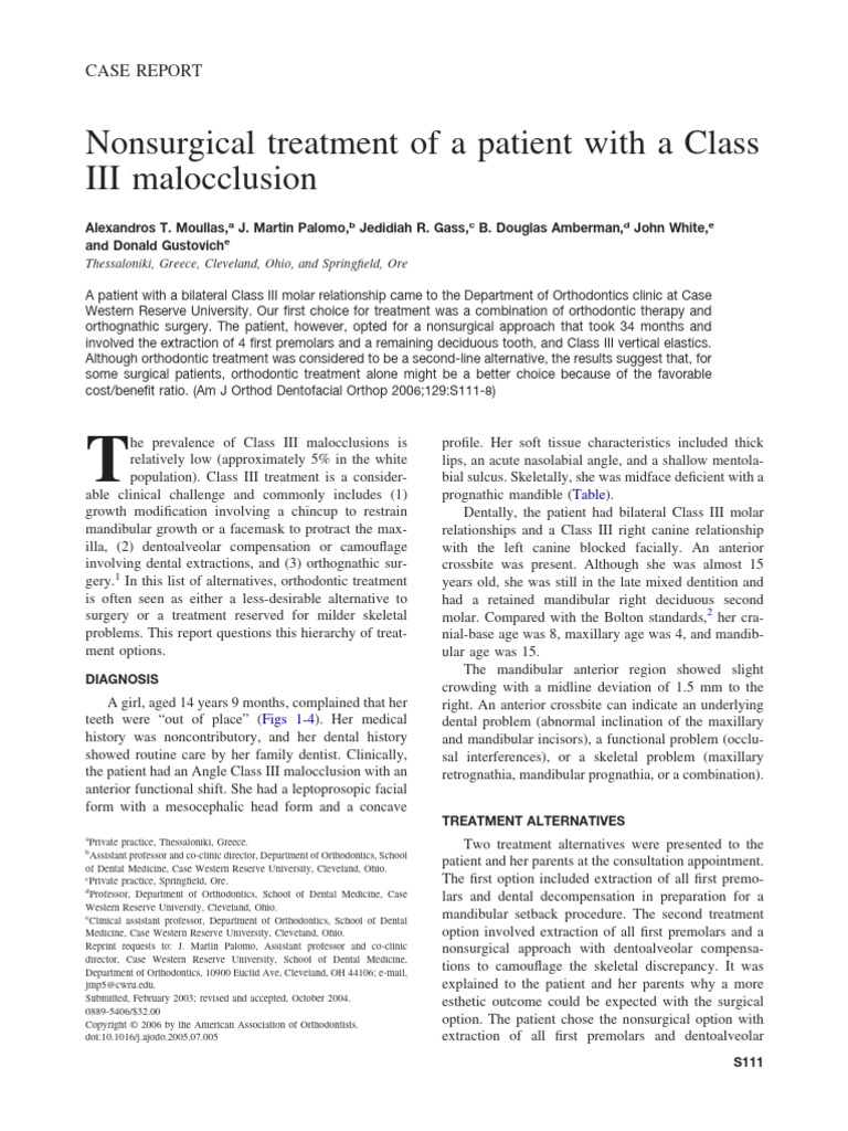 Nonsurgical Treatment of A Patient With A Class III | PDF ...