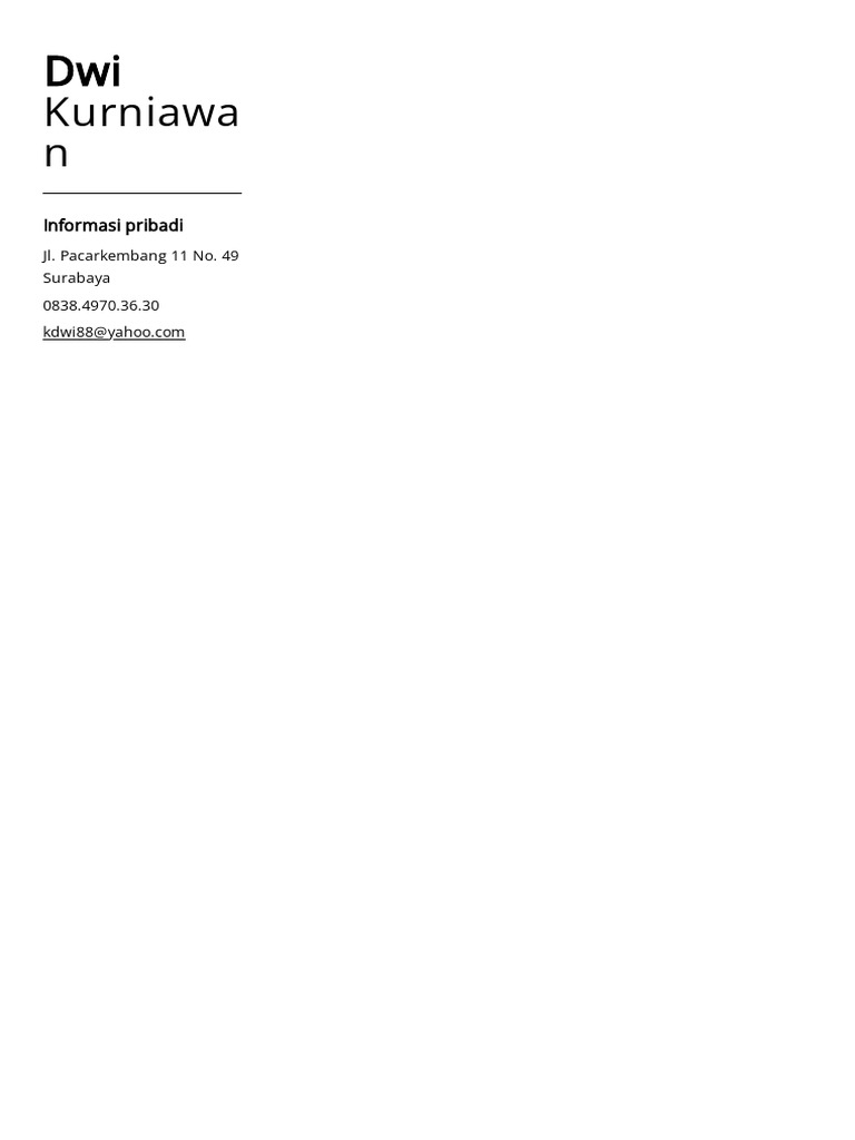 Cover Letter - Dwi Kurniawan | PDF