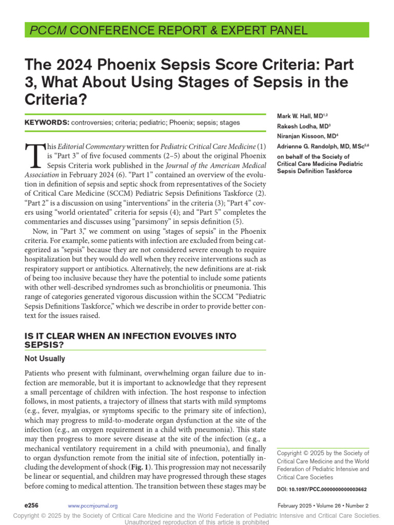 Part 3 Phoenix Criteria Fev 2025 | PDF | Sepsis | Intensive Care Medicine