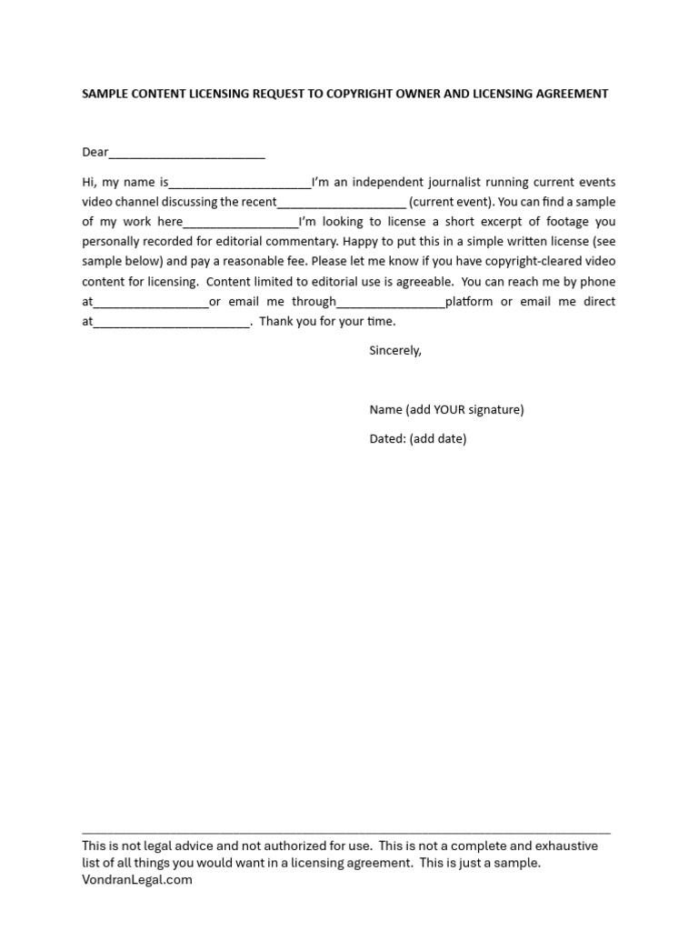 Journalist video licensing agreement | PDF | License | Indemnity