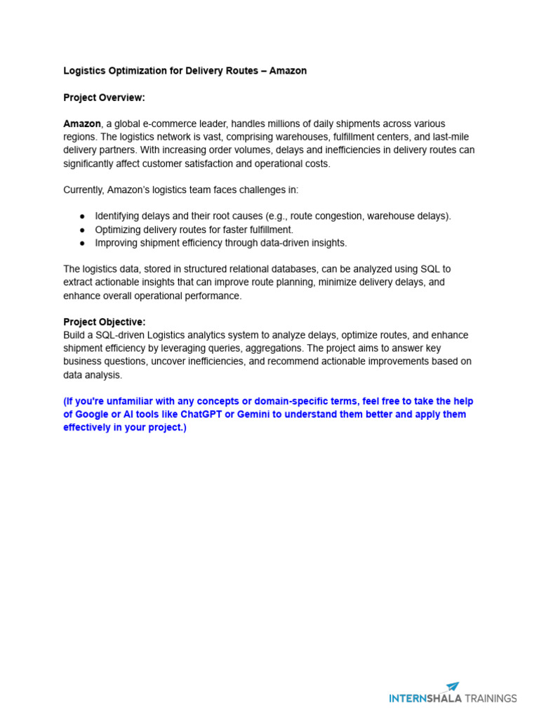 C4 - Project - Logistics Optimization For Delivery Routes - Amazon ...
