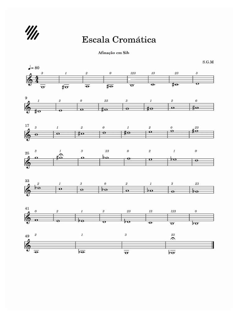Escala Cromatica Afinação em Sib | PDF