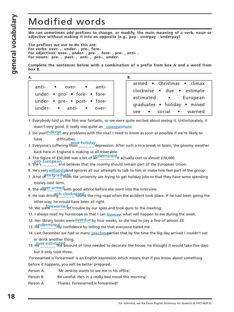 SS4 3.1 VB1 Pp.18 Modified Words | PDF | Morphology | Language Families
