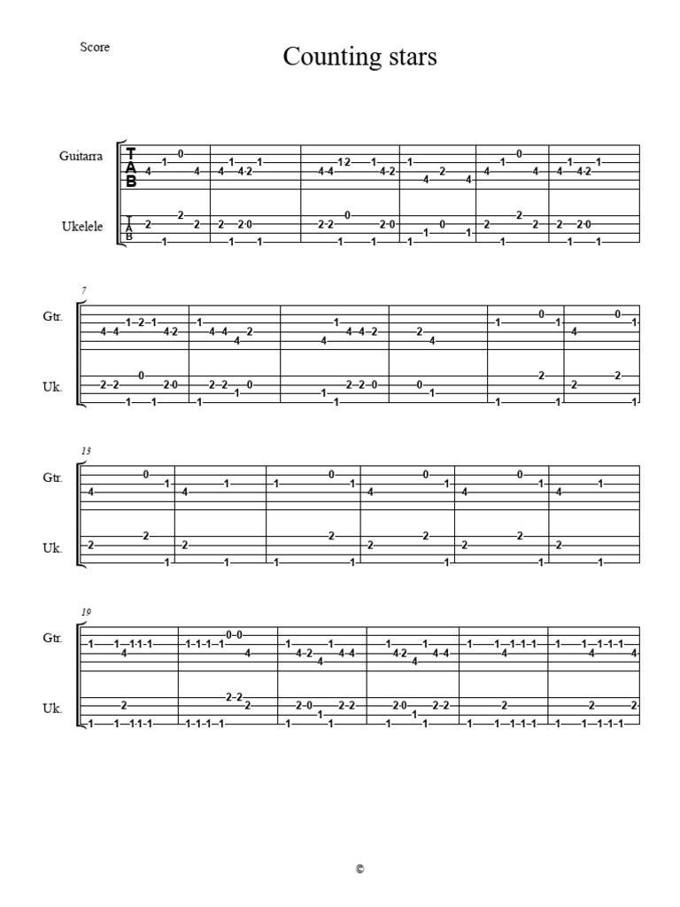Counting Stars TABS GT UK | PDF