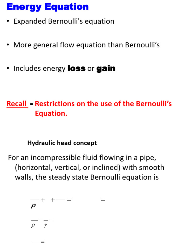 3 - Fluid - Energy Equation and Applications of The Bernoulli's ...
