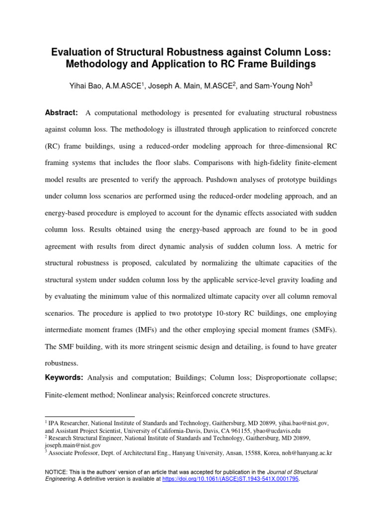 Evaluation of Structural Robustness Agai | PDF | Deformation ...