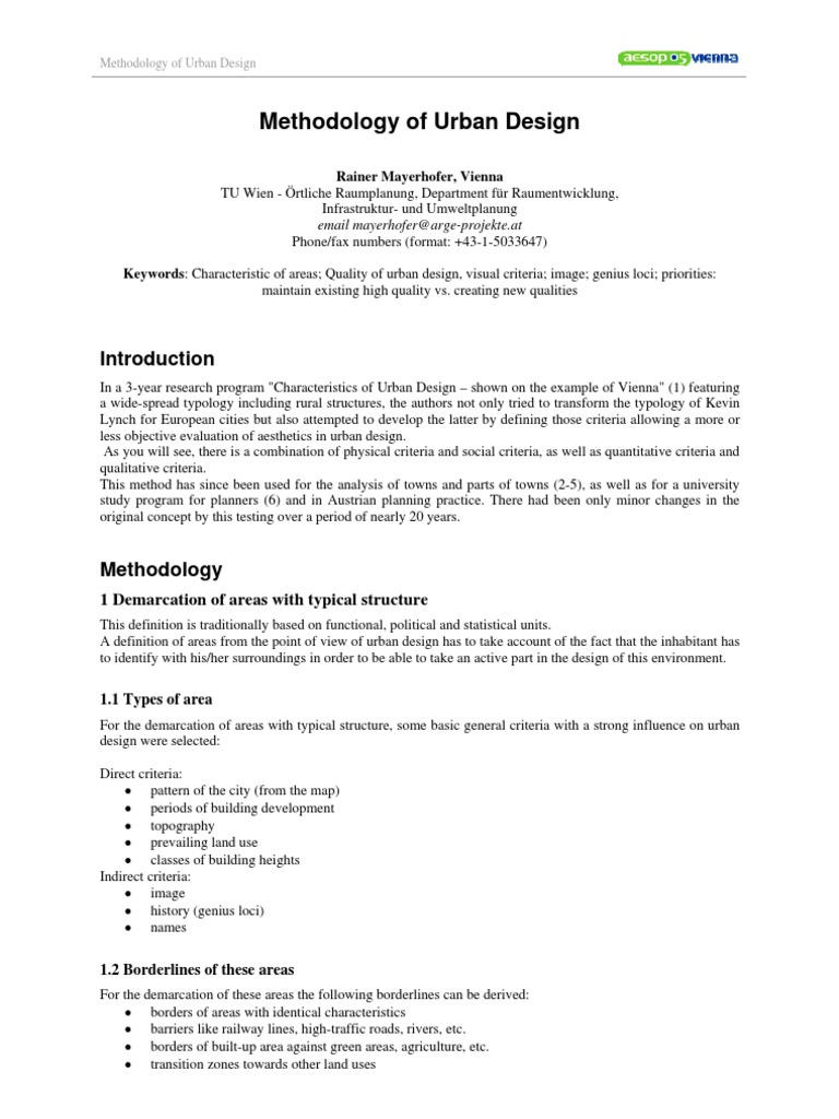 Methodology of Urban Design | PDF | Teaching Methods & Materials | Art