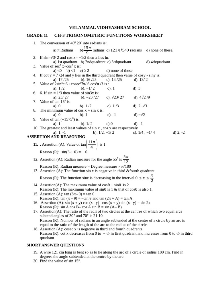 Ch3 Trigonometric Functions | PDF | Elementary Mathematics | Geometry