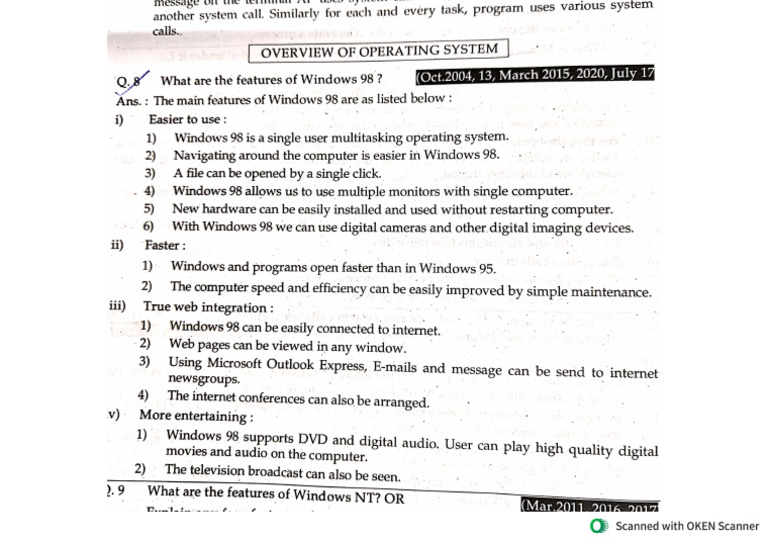 Features of Windows 98 | PDF