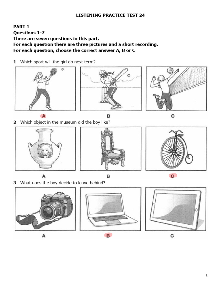 Listening Practic Test 24 | PDF