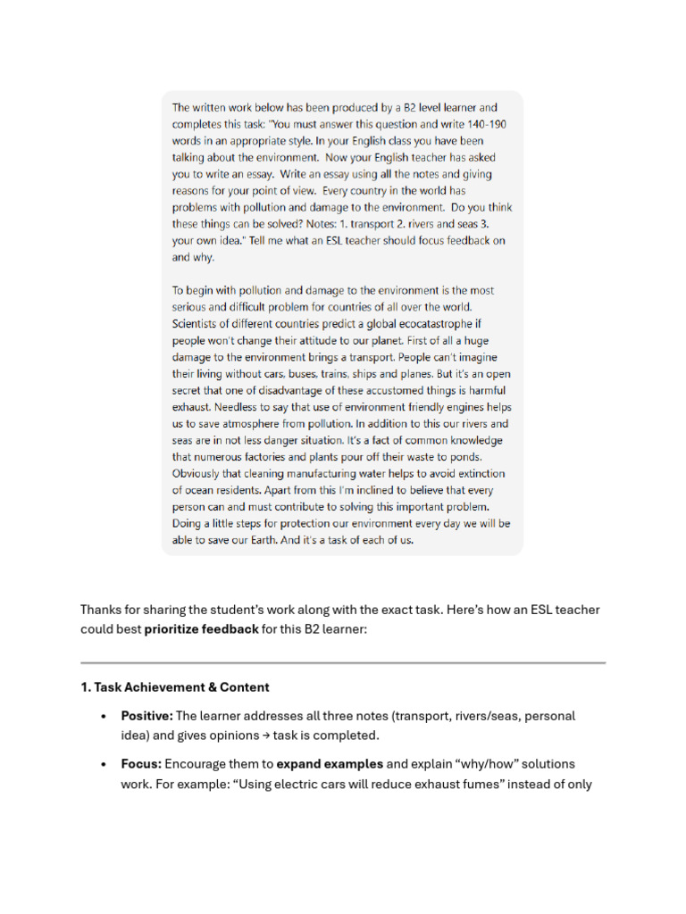 Ex Feedback From AI | PDF | Linguistics | Human Communication
