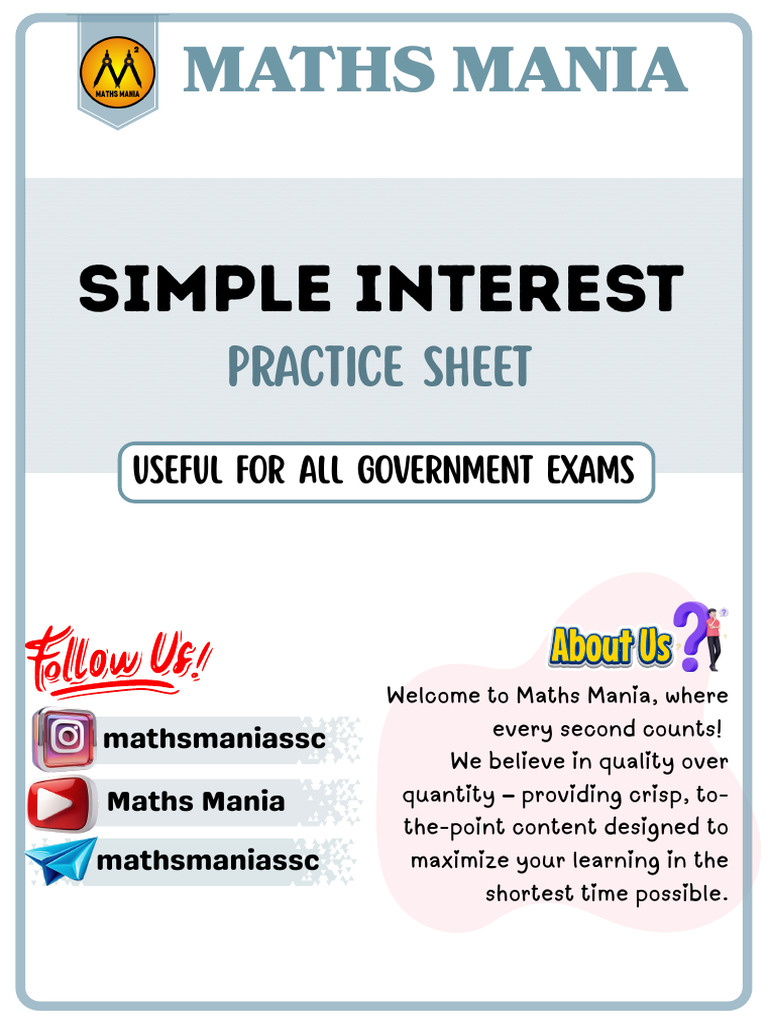 Maths Mania Si Practice Sheet | PDF