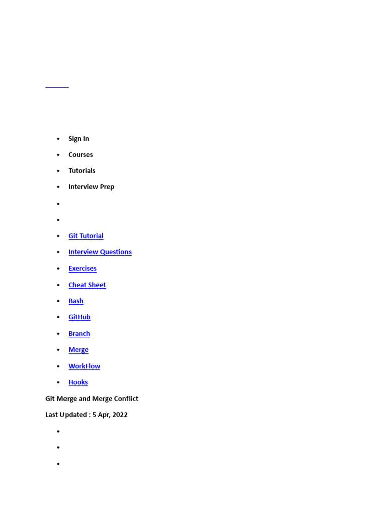 Git Merge and Merge Conflict | PDF | Computing | Software Development