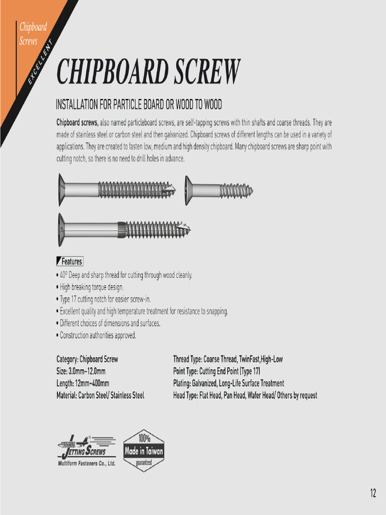 Chipboard Screw Multiform | PDF