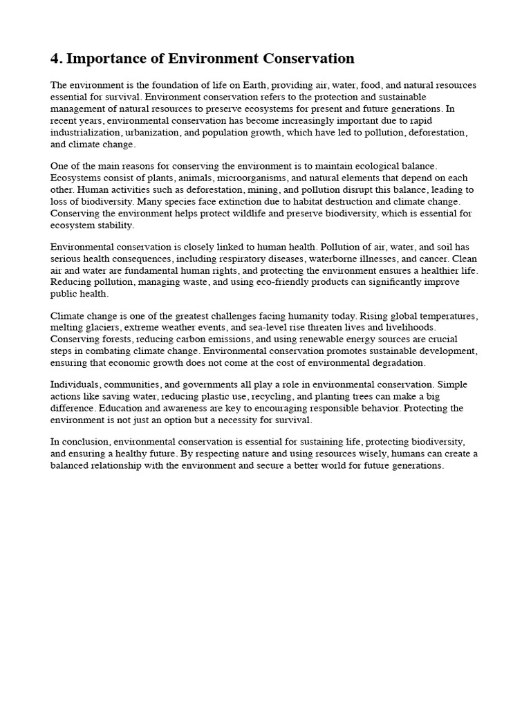 Envoierment Conservation | PDF | Conservation Biology | Natural Environment