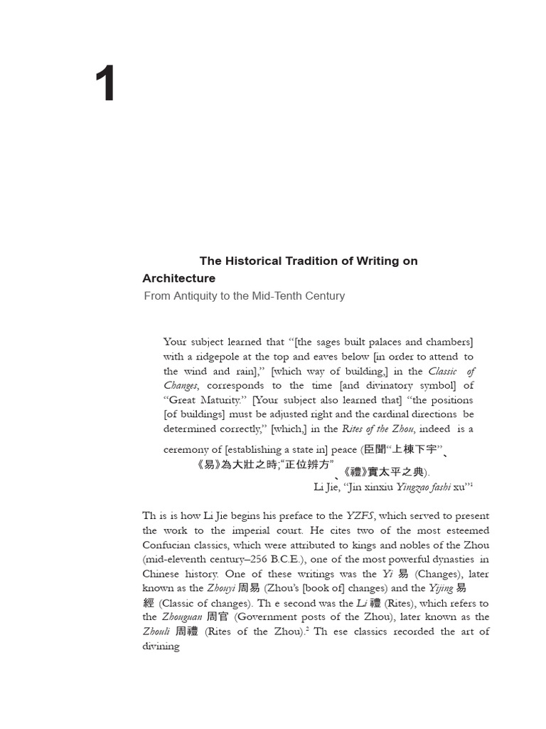 The Historical Tradition of Writing On Architecture | PDF | Chinese ...