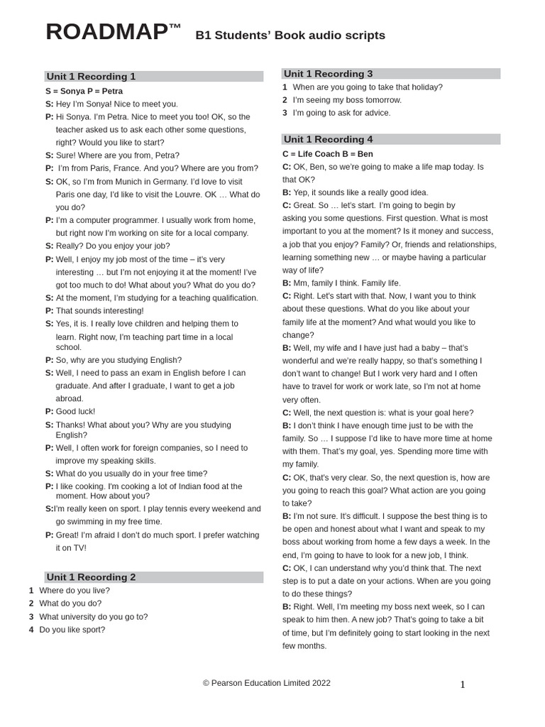 RM B1 SB Scripts | PDF