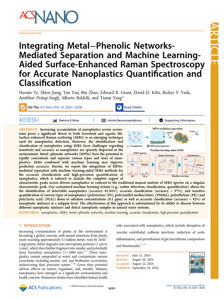 Integrating Metal Phenolic Networks Mediated Separation and Machine ...