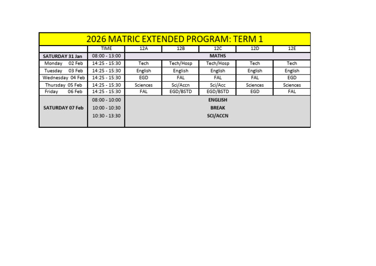 2026 Matric Extended Program-Week 4 | PDF