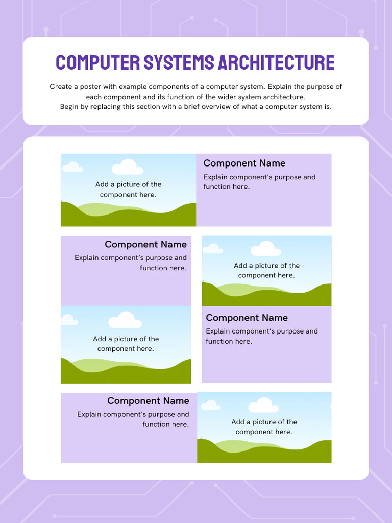 Computer Systems Architecture Worksheet in Purple Lightly Textured ...