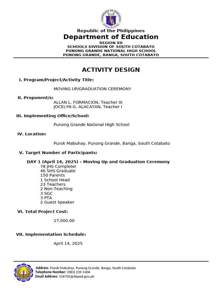 GRADUATION Training-Design | PDF