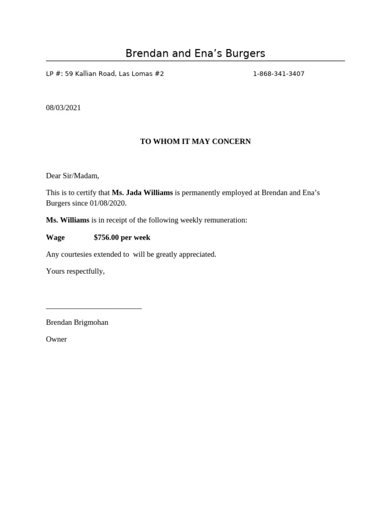 Job Letter Template | PDF