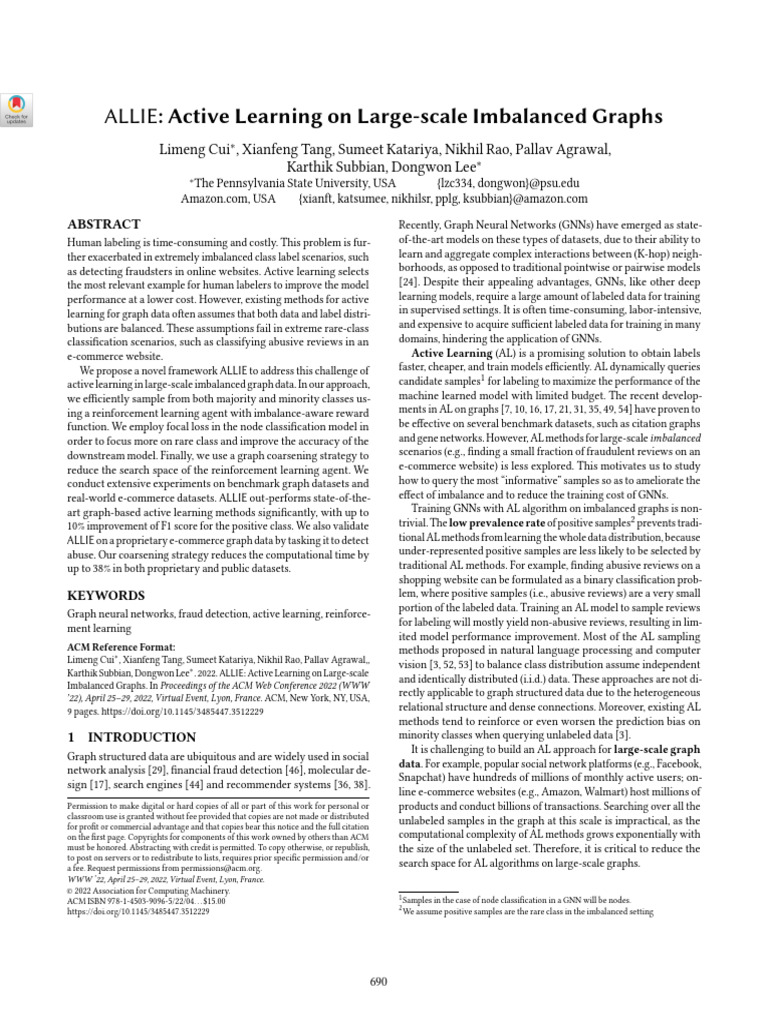 Cui Etal WWW 2022 Active Learning on Large Scale Graphs | PDF | Machine ...