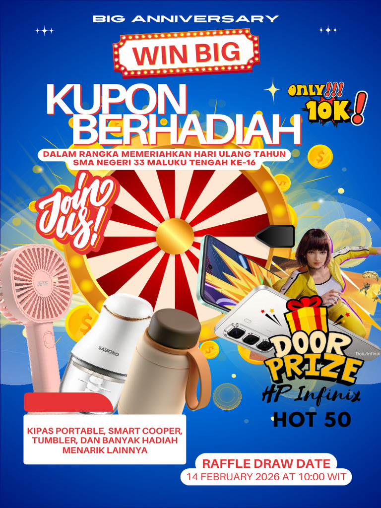Blue Modern Home Appliance Raffle Contest Poster | PDF