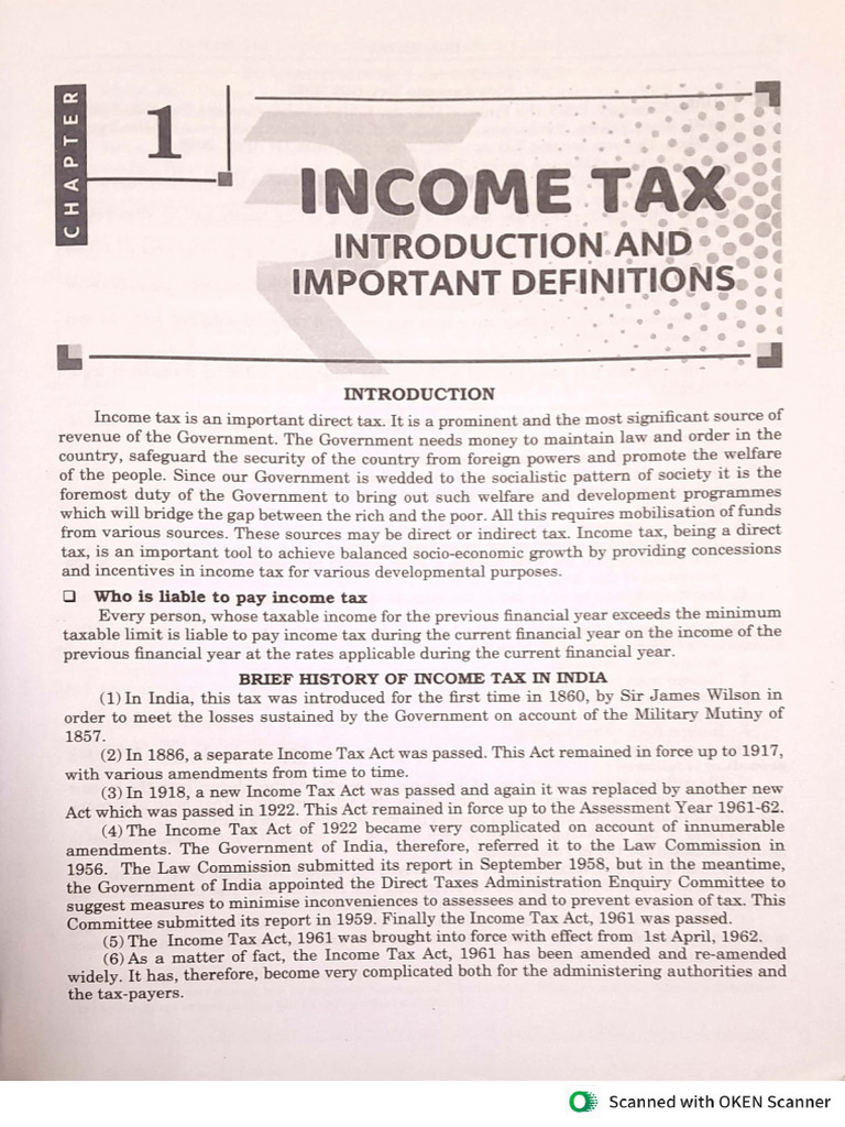 CH 1 Income Tax | PDF