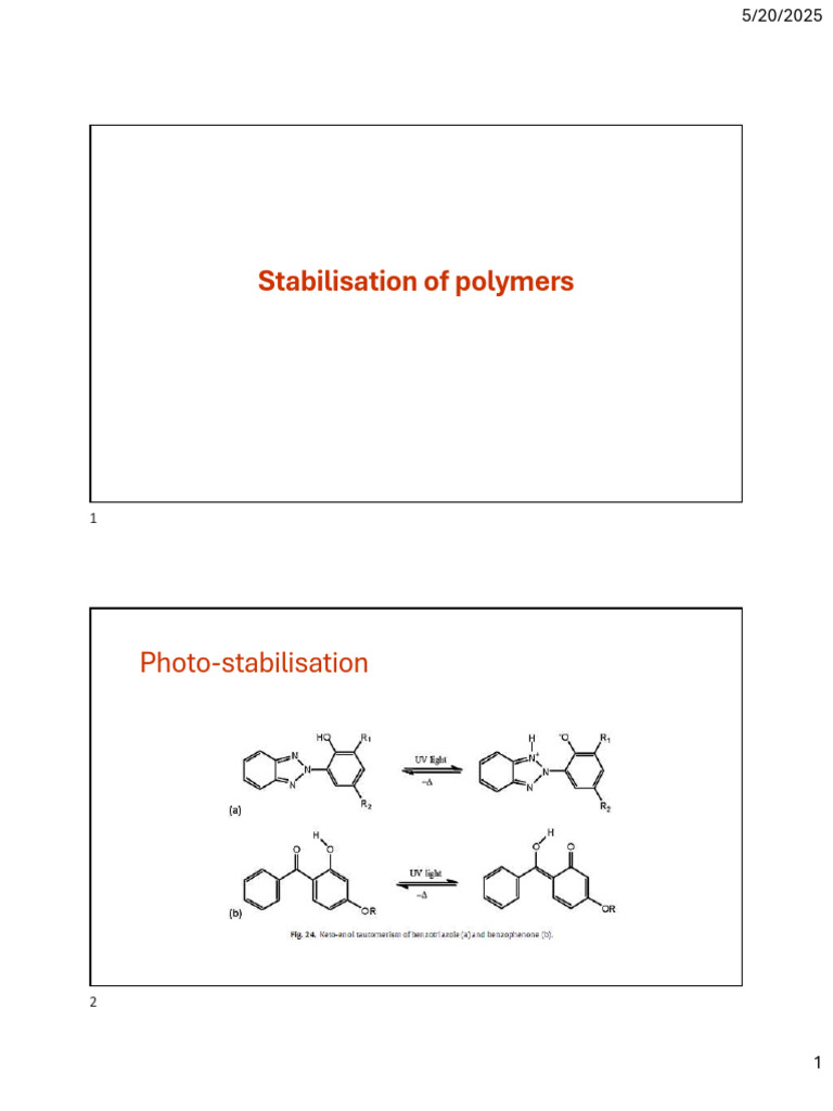 Stabilisation of Polymers | PDF