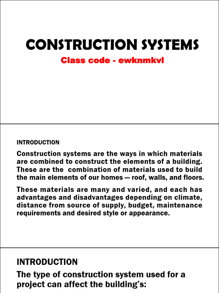 Lec 3 - Construction Systems and Slabs | PDF | Beam (Structure) | Concrete