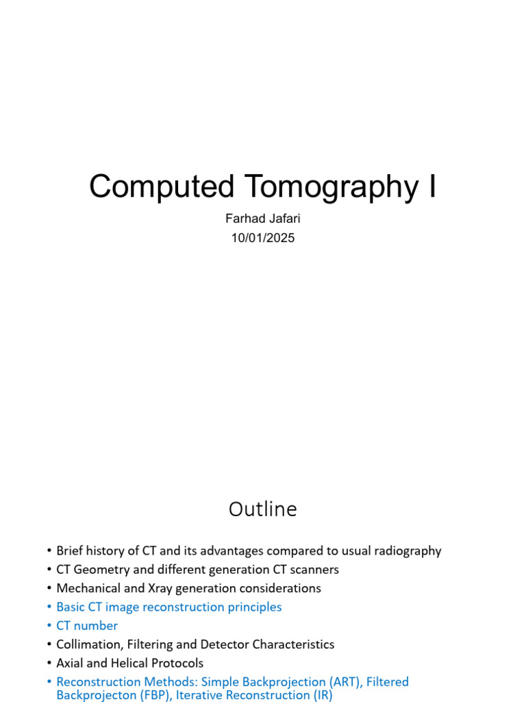 MPHY5171 Computed Tomography I 10-01-2025 | PDF | Ct Scan | X Ray