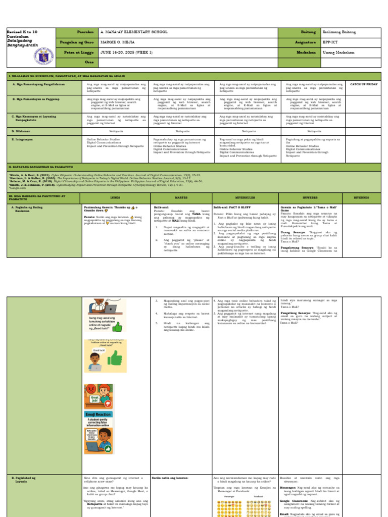 Epp Ict DLL Q1 W1 | PDF