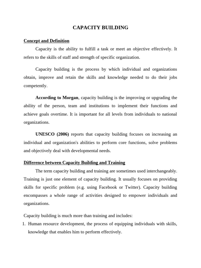 Lecture 09 Capacity Building | PDF | Capacity Building | Mentorship