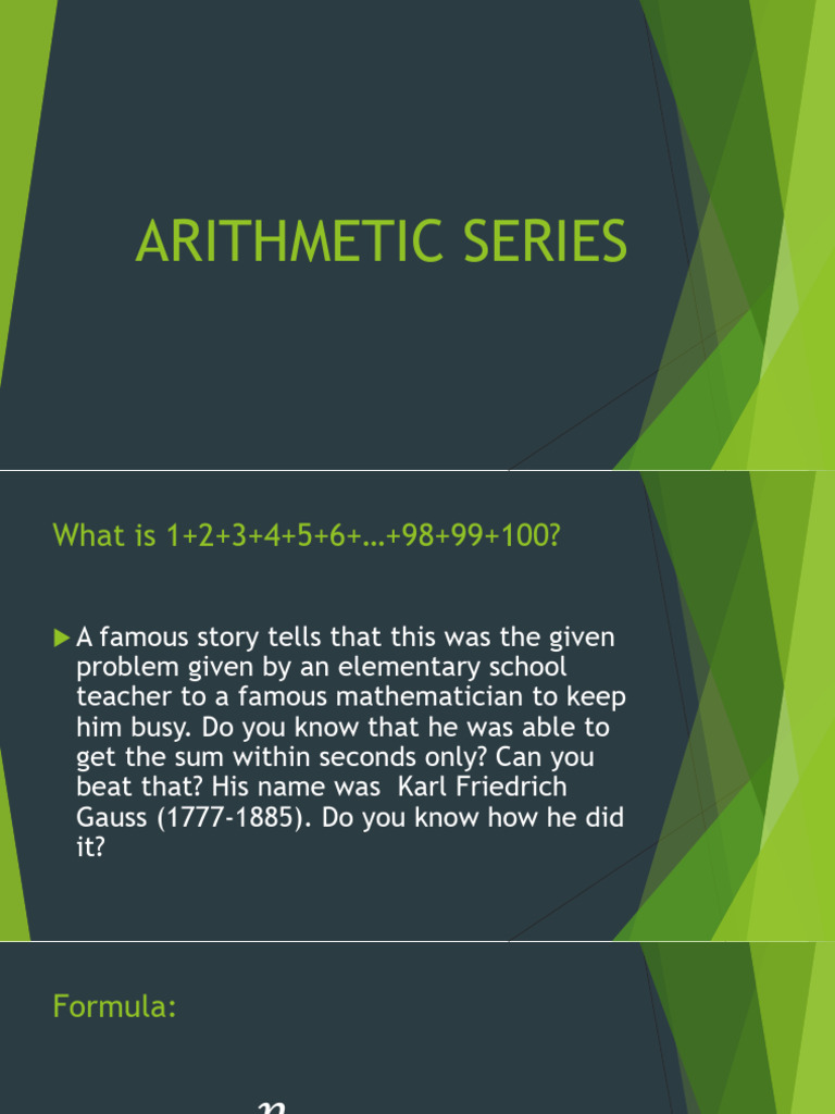 Arithmetic Series | PDF | Mathematics | Mathematical Analysis