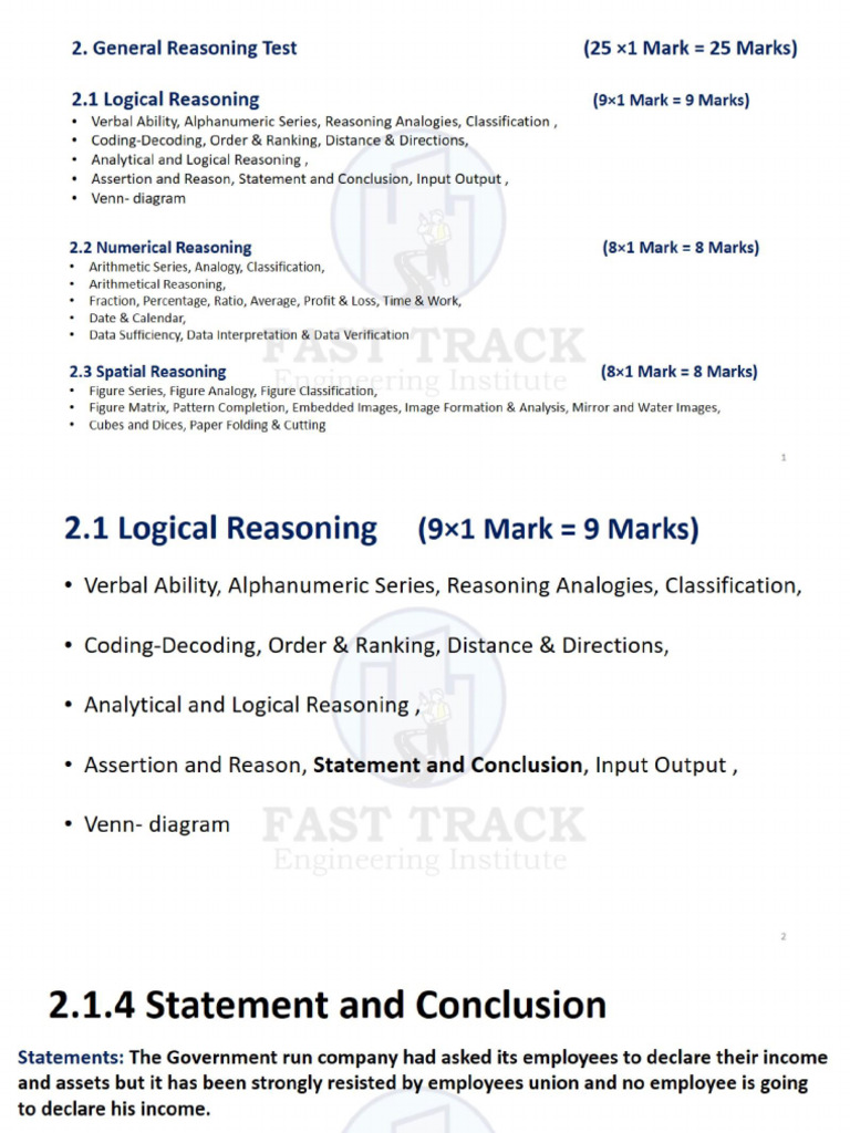 IQ - Statement Conclusion | PDF