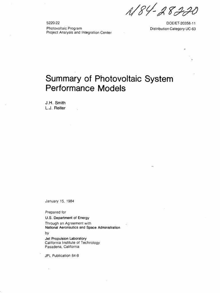 19840020151 | PDF | Photovoltaics | Photovoltaic System