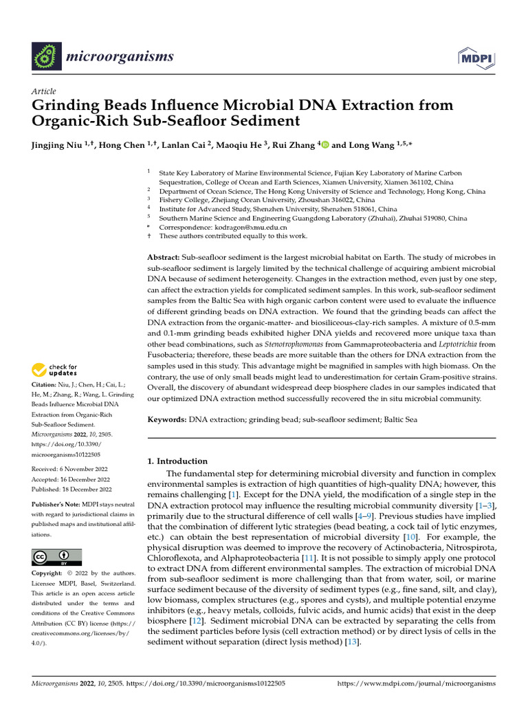 Bead Beating (Primary) | PDF | Seabed | Lysis