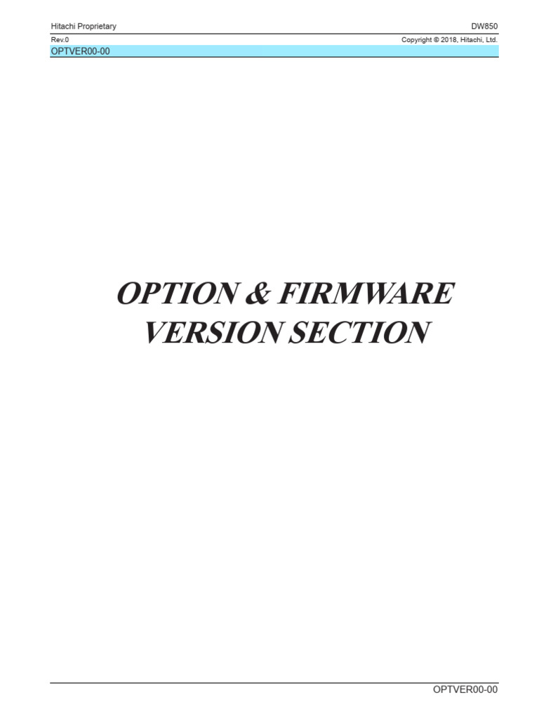 Option & Firmware Version Section | PDF | Proprietary Software | Hard ...