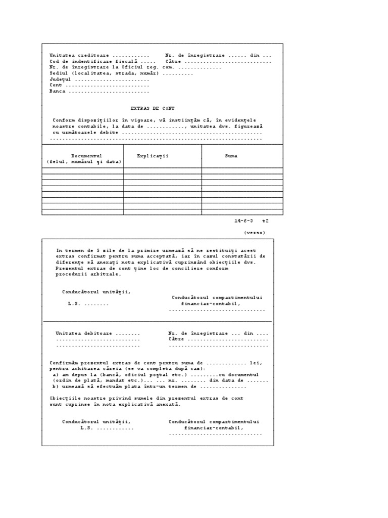 Model Extras de Cont | PDF