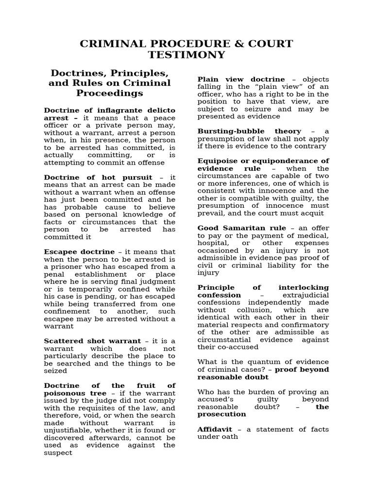 2026 Crim Pro Doctrines and Principles | PDF | Search Warrant | Search ...