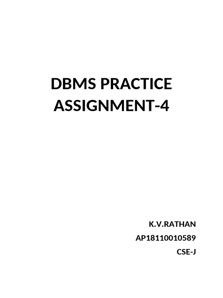 Dbms Practice Assignment-4 (589) | PDF | Data Management | Databases