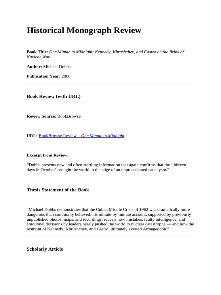 Historical Monograph Review | PDF