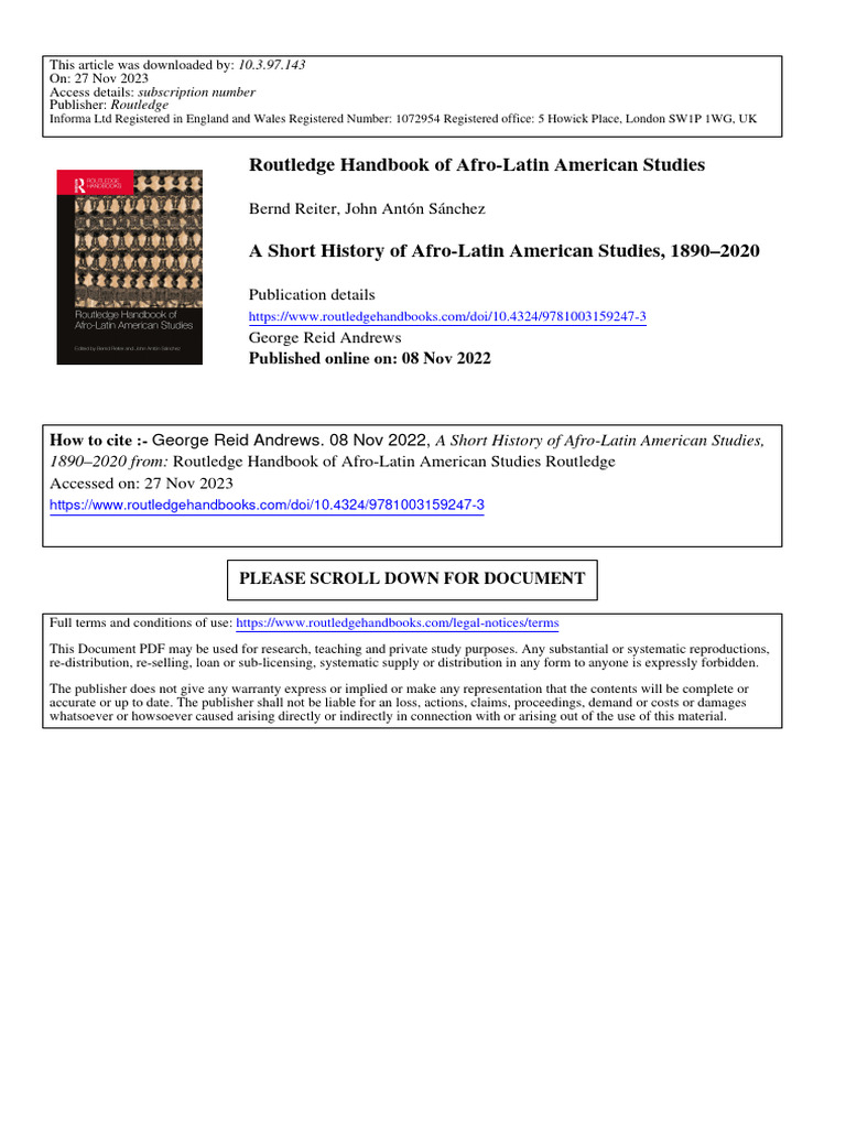 A Short History of Afro Latin American S | PDF | Race (Human ...